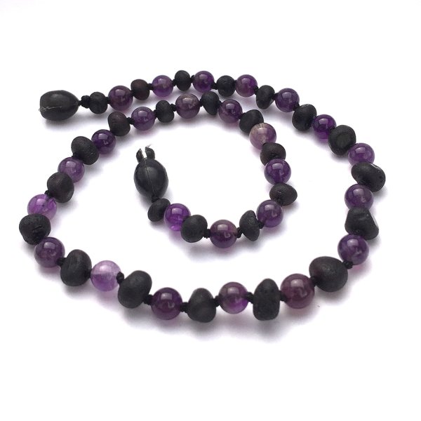 画像1: GEMSTONE NECKLACE - Raw Cherry & Amethyst (1)