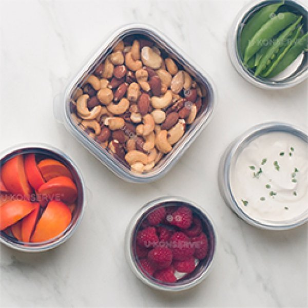 画像6: Square To-Go Container - Small 15oz (0.43L) Clear [with Silicone Lid] (6)