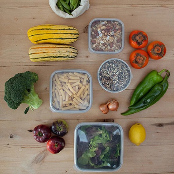 画像5: Square To-Go Container - Small 15oz (0.43L) Clear [with Silicone Lid] (5)