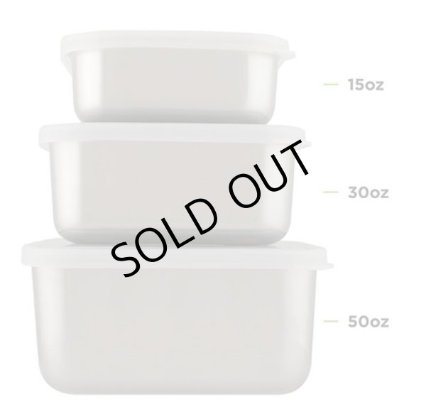 画像1: Boxed Set Square Nesting Trio (Set of 3) Clear [with Plastic Lid] (1)