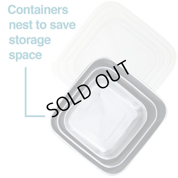 画像6: Boxed Set Square Nesting Trio (Set of 3) Clear [with Plastic Lid] (6)