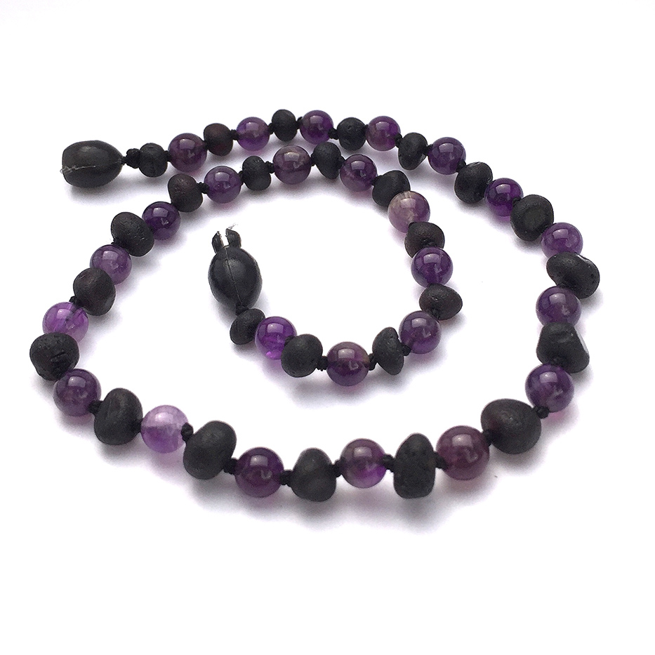 GEMSTONE NECKLACE - Raw Cherry & Amethyst