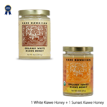 White Kiawe Honey (1 Jar) & Sunset kiawe Honey (1 Jar) Set